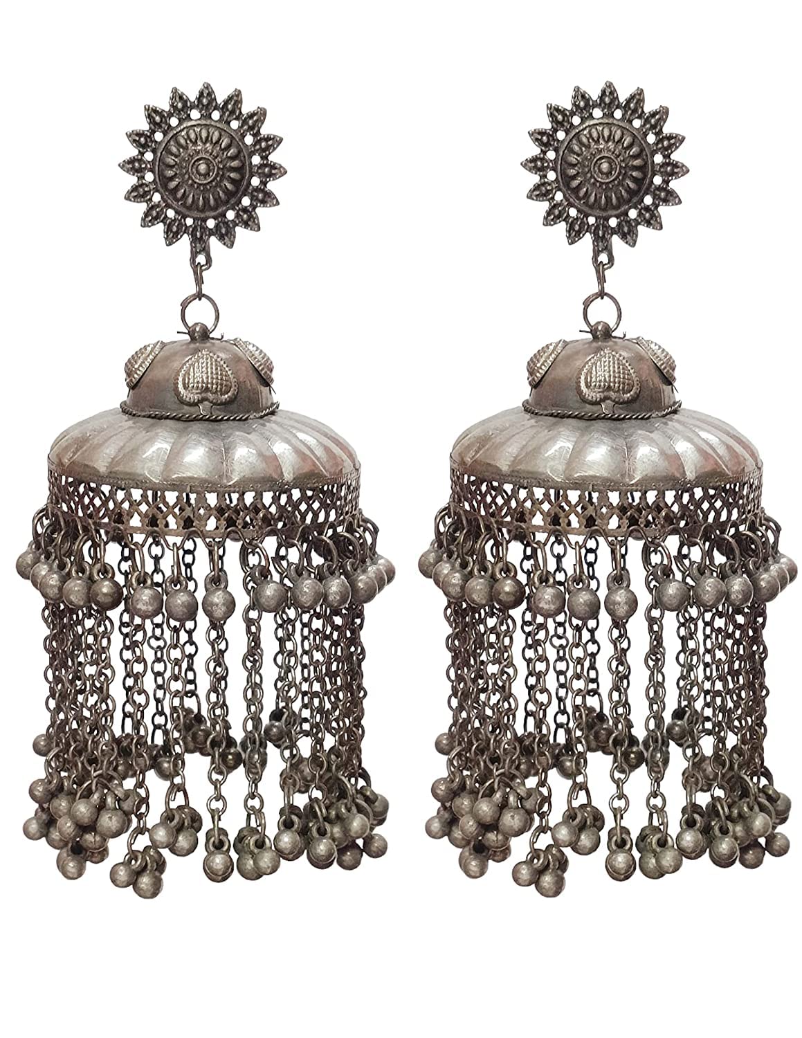 Total Fashion Afghani Jewellery Antique Oxidised long Big Jhumka Earrings for women and girls (B0BWQR1TWR) Amazon Price History, Amazon Price Tracker