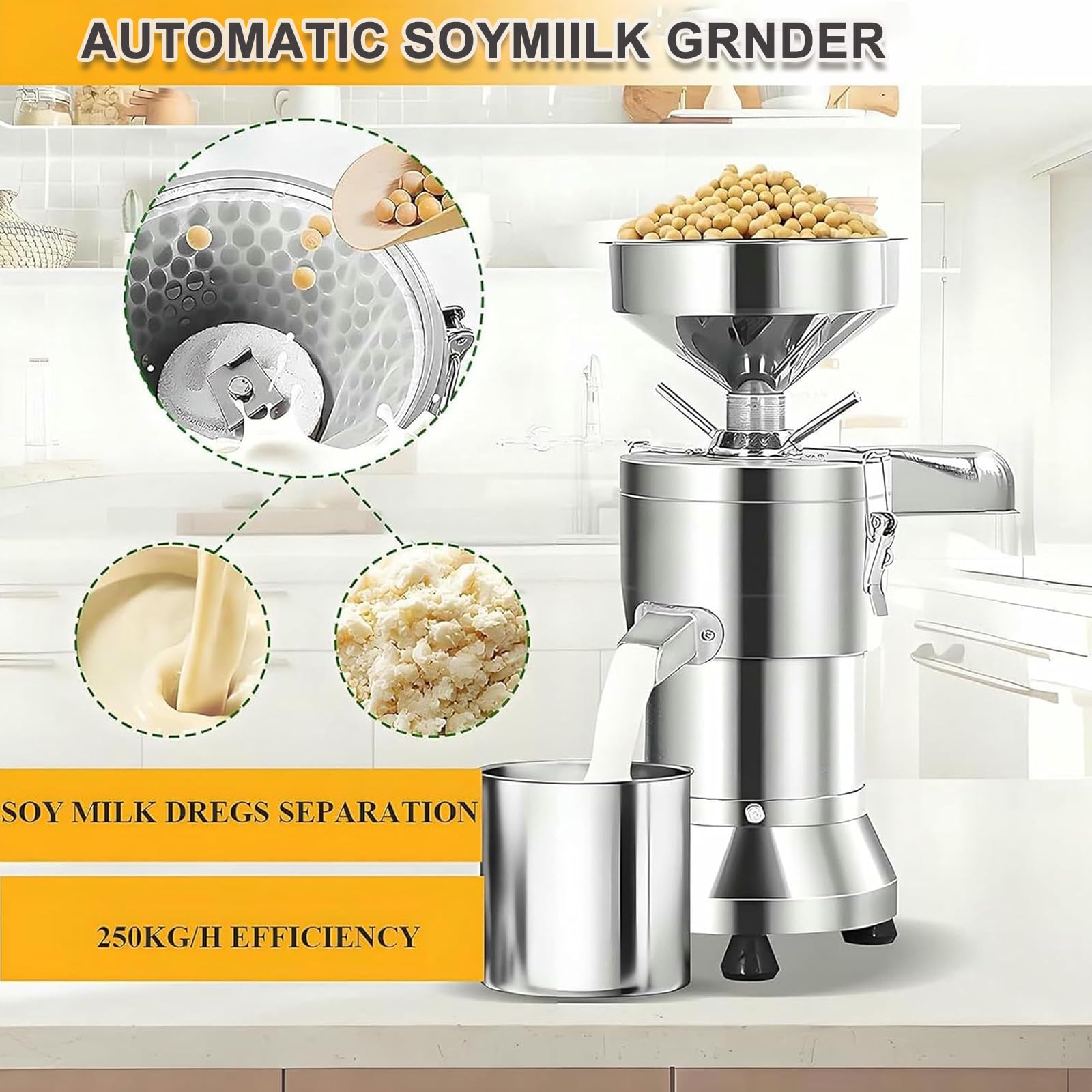 Maszyna Do Mleka Sojowego Z Separacją Żużlu, Komercyjna Maszyna Do Puddingu Z Tofu, Automatyczna Maszyna Do Mleka Orzechowego Ze Stali Nierdzewnej O Wydajności 25 Kg/h, Do Stołówek
