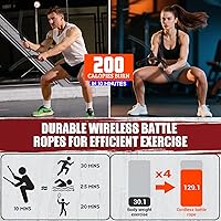 Vista 3 de Weighted Ropeless Battle Ropes, Heavy Duty Portable Cordless Battle Ropes for Home Gym with Poster, Workout Exercise Rope for Strength Building
