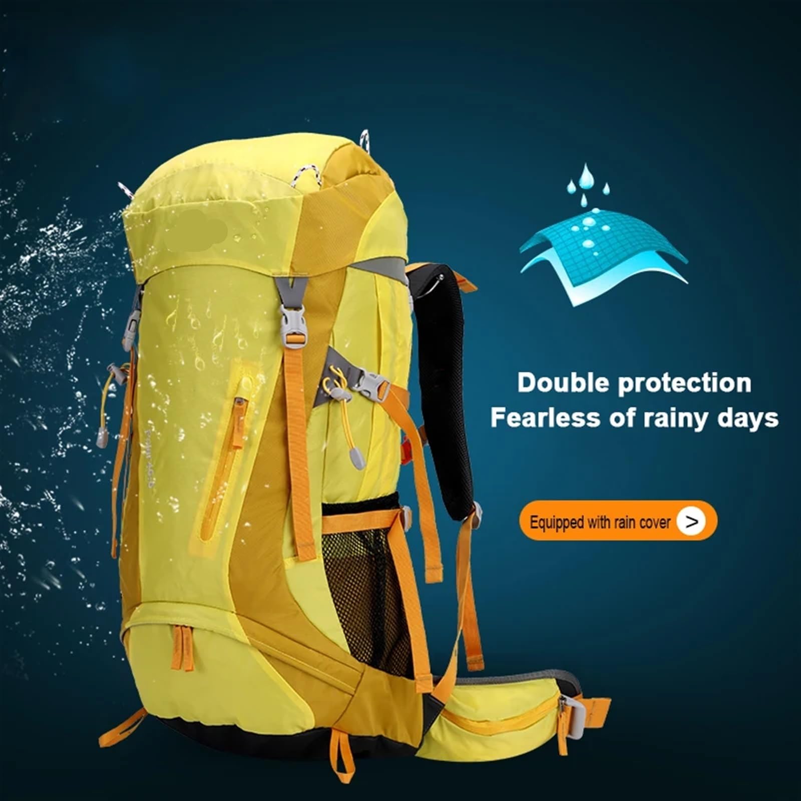 Wasserdichte 50L Wanderrucksäcke Bergsteigertasche for Männer Leichter Damenrucksack mit großem Fassungsvermögen Camping Reisen