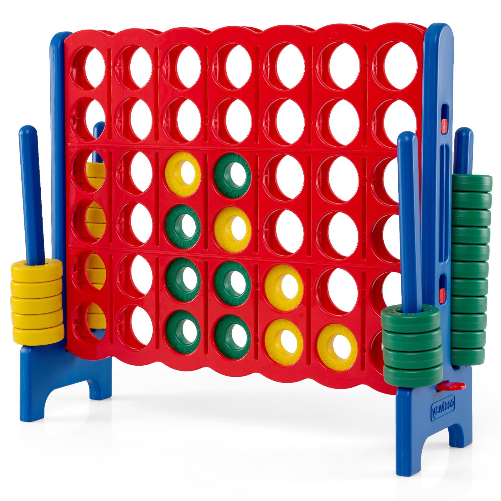 COSTWAY Giant 4-in-a-Row Game Set, Jumbo 4-to-Score for Kids and Adults