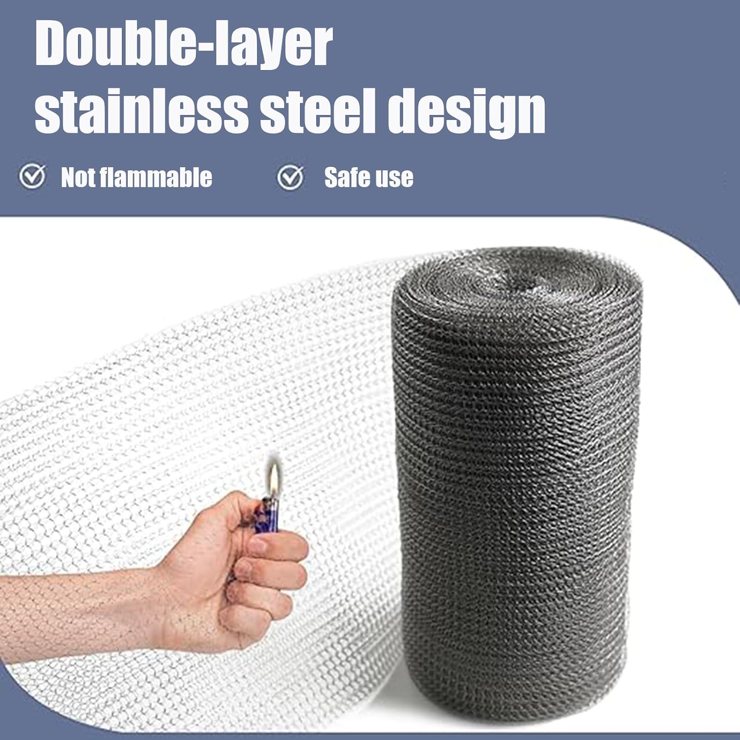 Stainless Steel Mesh Screen Mesh Steel Wool Mice Control Wire Mesh Weep Hole Covers for Brick Walls Wire Mesh Hole Fill Fabric Stainless Steel Mesh Roll Easy to Work- 5 Inch x 60 Inch
