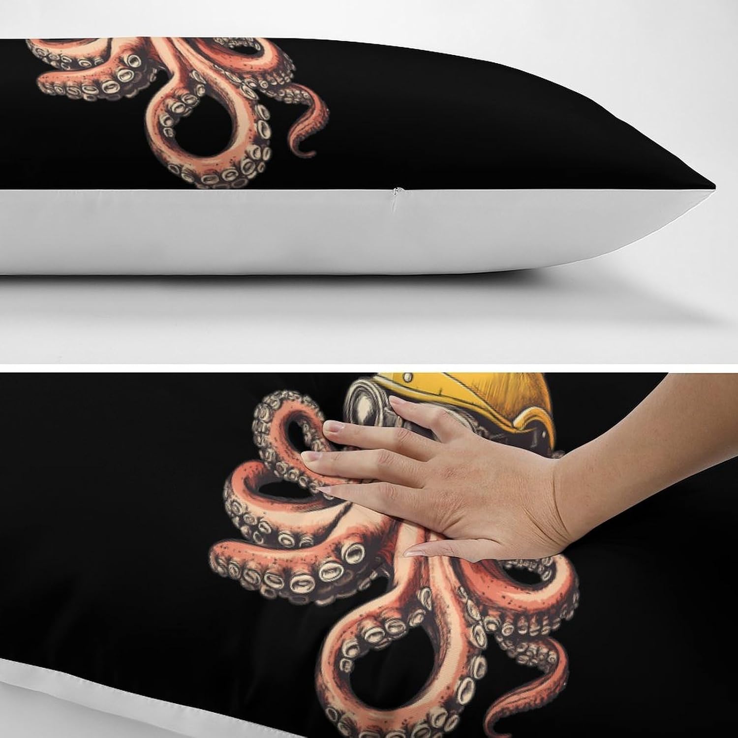 Vintage Octopus Workers Body Pillow Cover Long Cushion 18.9x53.1 Inch | pillowcase,bed decor,farmhouse,sofa