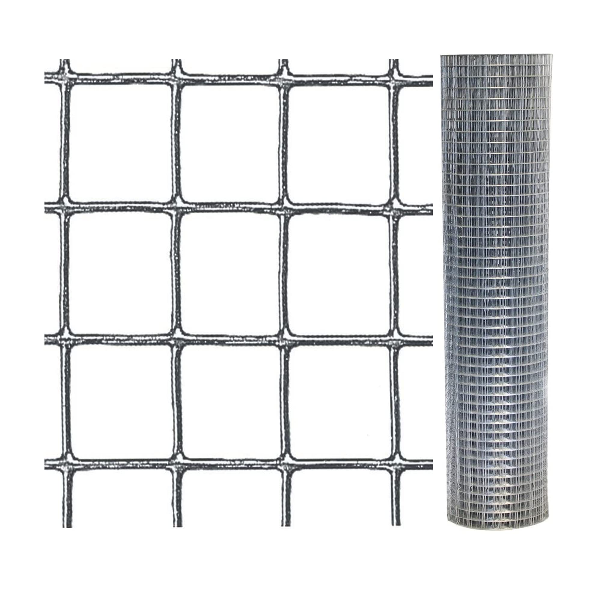 Ansimida Welded Steel Mesh Pane 0.61M X 15M Galvanised Wire Mesh, Ls, Hot Dip Galvanised Wire Netting Fence Mesh, For Chicken Coops, Rabbit Runs, Garden Fencing - 2.5X2.5cm
