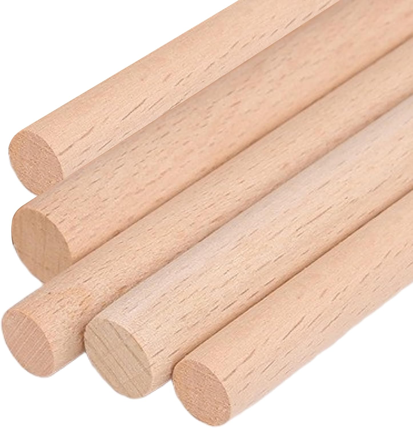 ALBO 1/2" x 48" Wooden Dowel Rods Set 5 Pack Birch Natural Extra Long Thin Craft Sticks Furniture Parts Hangers Hardwood Sanded Smooth Material Woodworking Crafts Bulk Professional