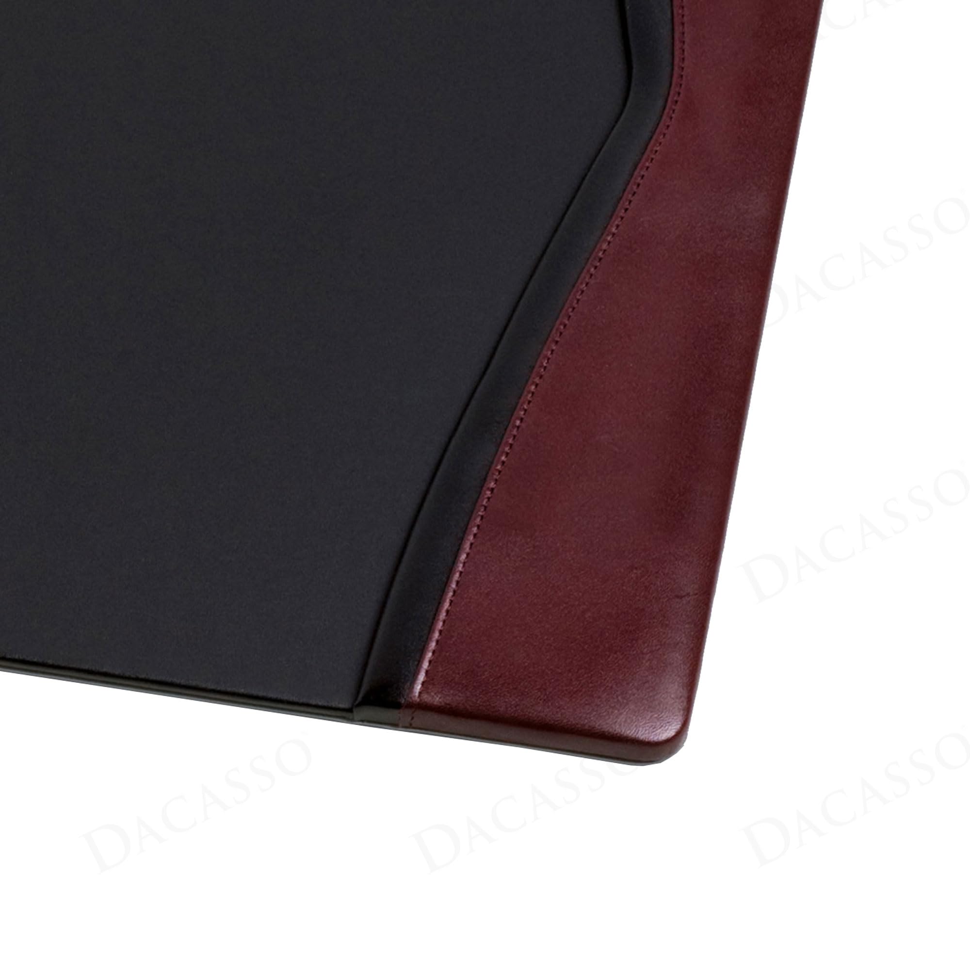 Dacasso Schreibunterlage aus Leder mit schwarzem Rand, 86,4 x 50,8 cm, Burgunderrot