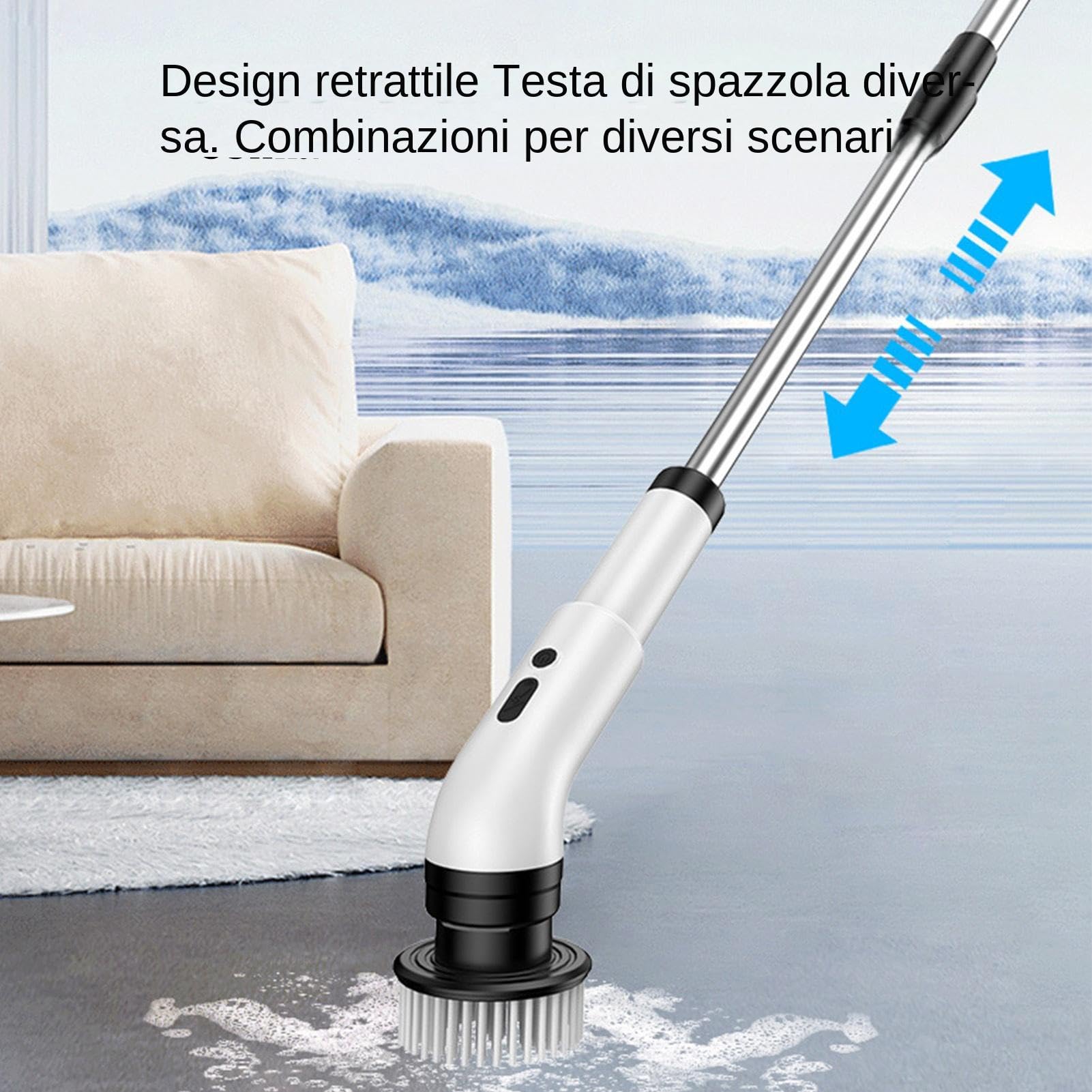 Cepillo eléctrico para limpieza de azulejos de bañera, cepillo eléctrico | giratorio con cabezales de limpieza reemplazables, cepillo eléctrico 10 en 1 para azulejos de bañera,