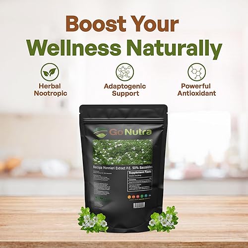 Miniatura 2 de Go Nutra Extracto de Bacopa en polvo (Bacopa Monnieri) 50% Bacosides - Extracto de hierbas Brahmi Suplemento (8 onzas)