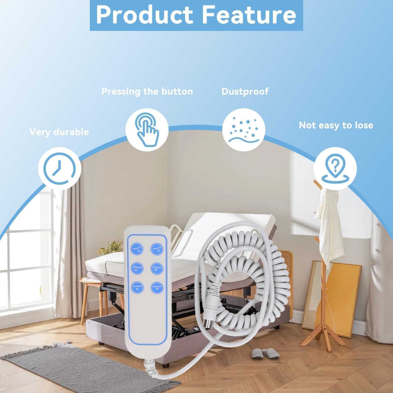 Controller Per Poltrona Reclinabile, Controller Per Letto Elevabile Elettrico in PVC IP66, Comando Manuale Per Poltrona Elevabile, Telecomando Per Poltrona Reclinabile Elettrica Per Ospedale (8 Pin)