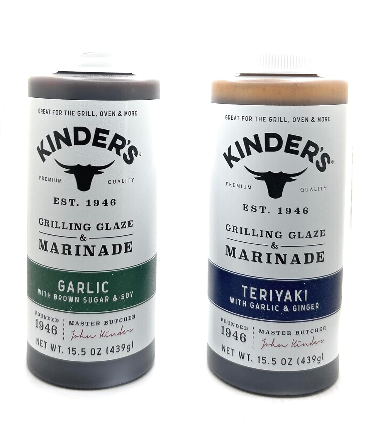Kinder's Marinades, BBQ, Dipping & Wing Sauces - 2 bottles (Marinade Variety)