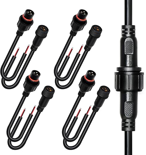 Conector eléctrico de 3 pines, 18 AWG IP65, conector macho hembra, cable de extensión de 7.87 pulgadas para automóvil, camión, barco, tira de luces