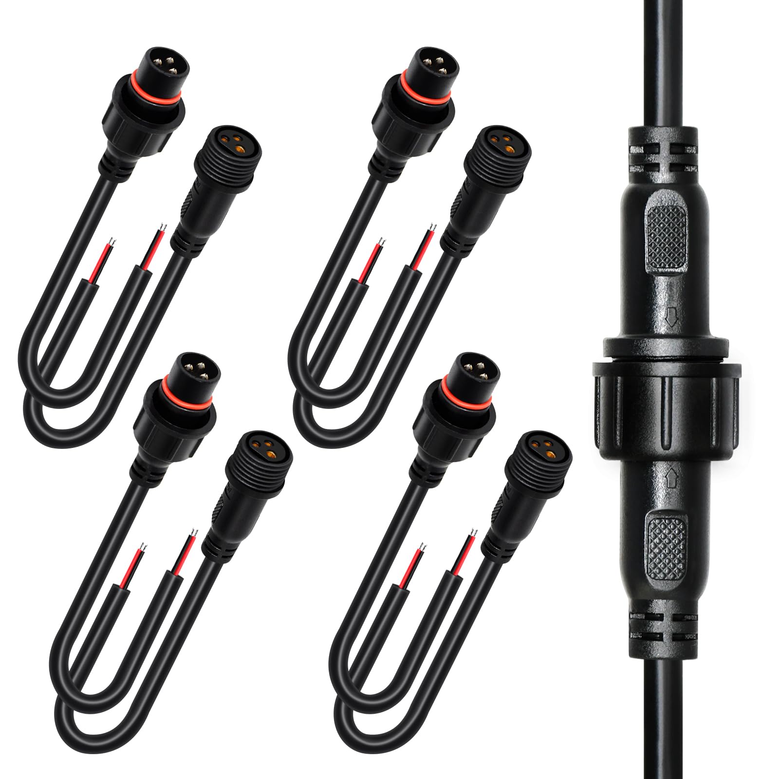 IP65 Waterproof Connector 2 Pin Power Cable Male Female 1 In 2 3 4 5 Out Y Connector For Led Strip Light Cable - Foto 5