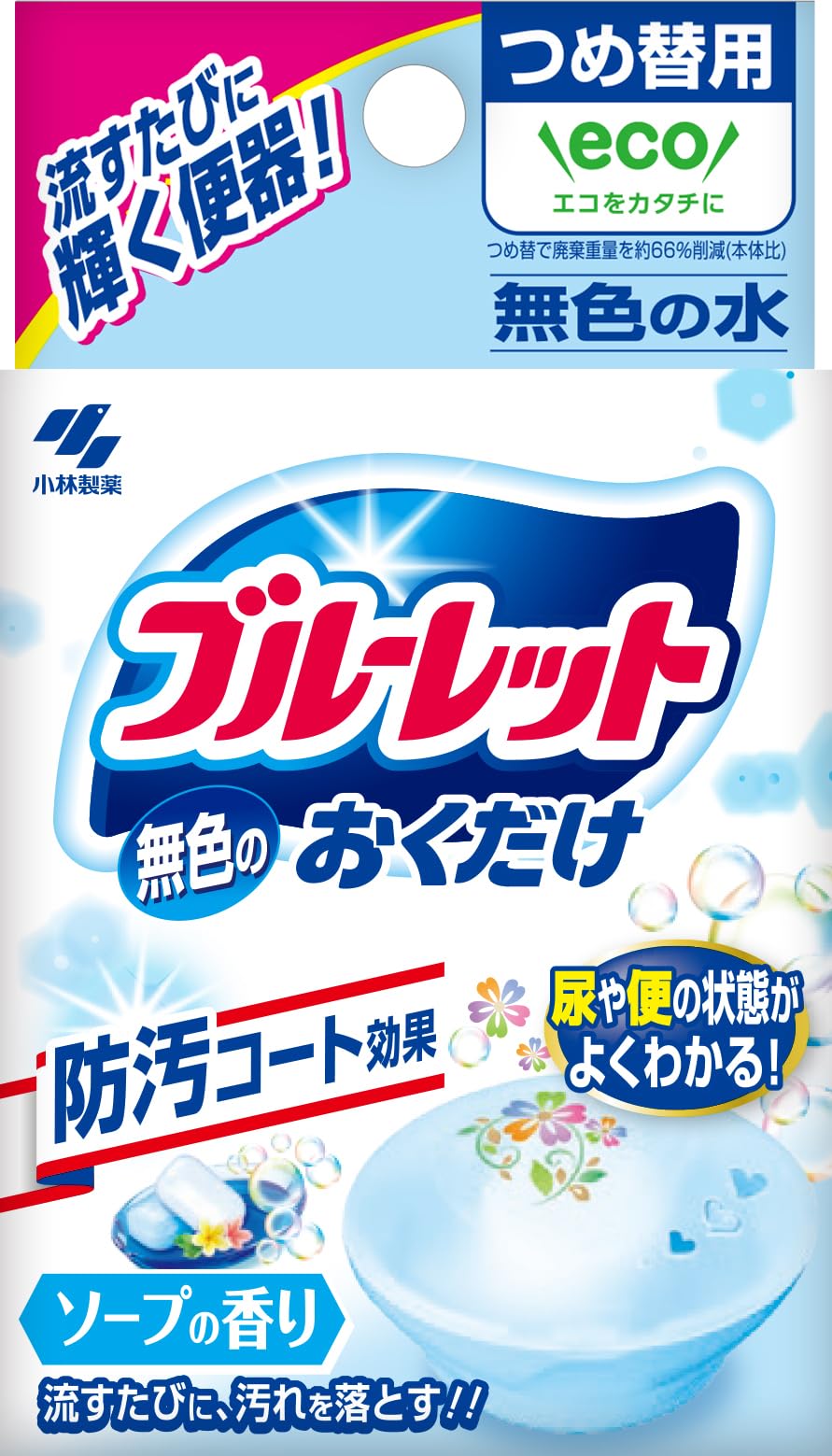 小林製薬 ブルーレット 無色のおくだけ トイレタンク芳香洗浄剤 詰め替え用 25…