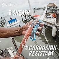 Vista 3 de Gerber Controlador de engranajes, cuchillo de filete de agua salada para pesca, cuchillo de pesca resistente, equipo de pesca premium, 6 pulgadas