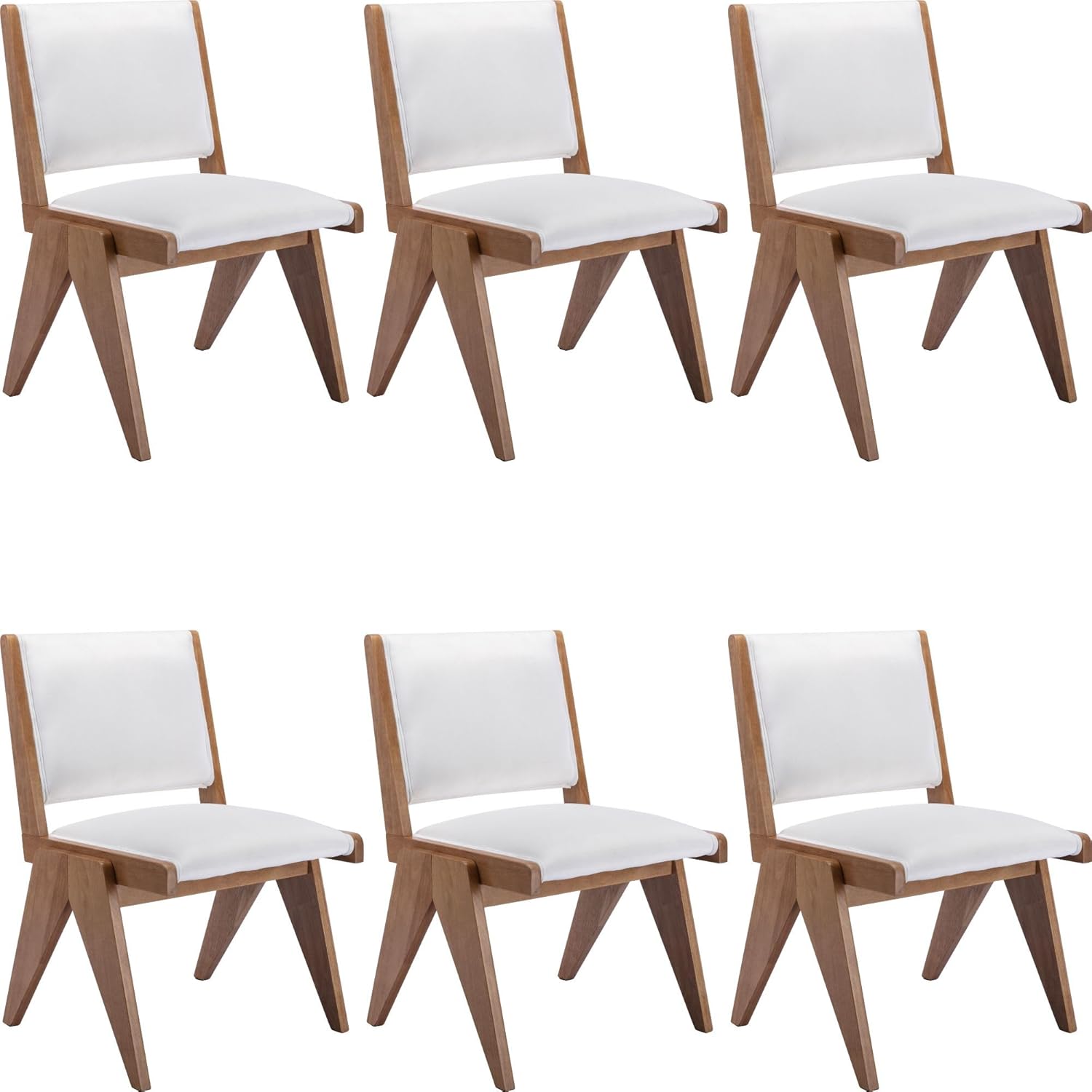 BESTANO Set of 6 Velvet Upholstered Farmhouse Dining