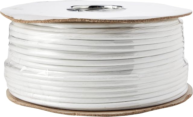 Aerials, Satellites and Cables RG6 100 m Digital Coax Cable for TV - White