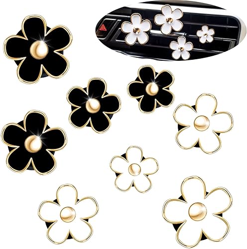 Decoración de automóvil con diseño de margaritas, clip de salida de aire acondicionado, clip para ambientador de automóvil, decoración interior de