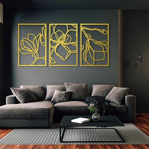 Fayholy Decoración de pared de flores de metal, flores de metal, decoración al aire libre, arte de pared de flores de metal, decoración grande para