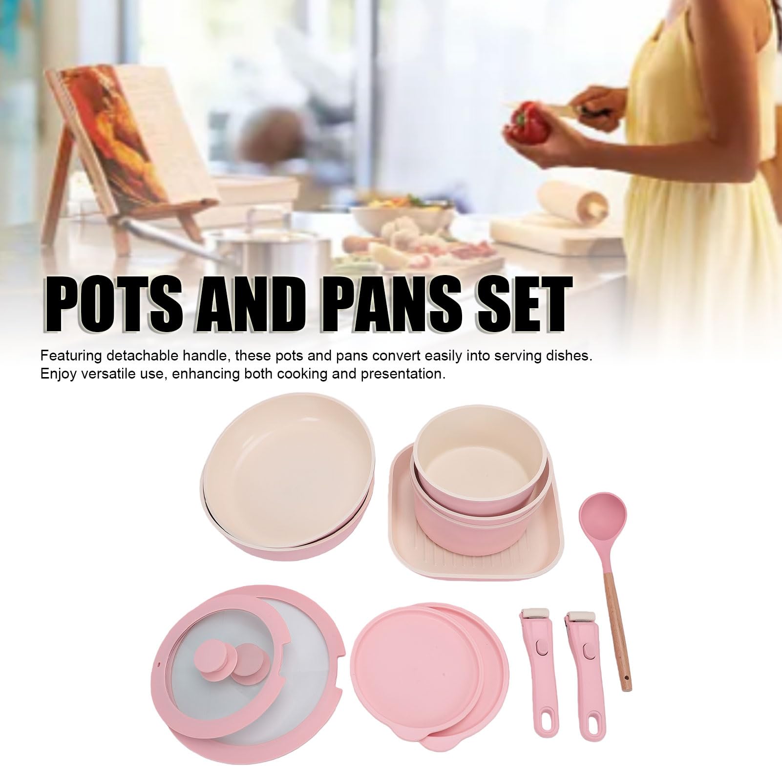 Set de Casseroles et Poêles avec Manche Amovible