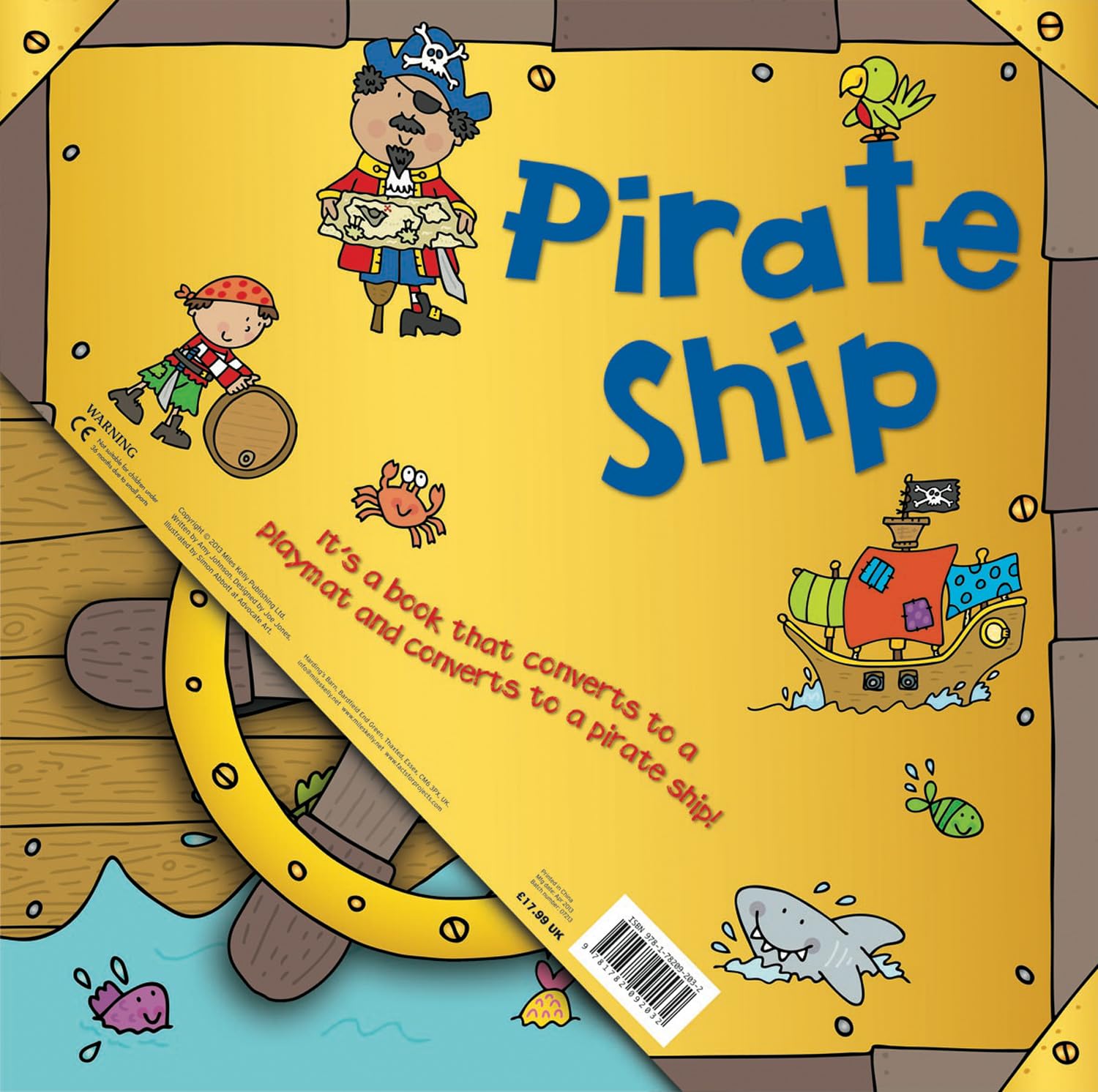 Miles Kelly Publishing Ltd Convertible Pirate Ship By Amy Johnson – Great Value Sit In Pirate Ship, Interactive Playmat & Fun Storybook - Ages 2+ - Board Book