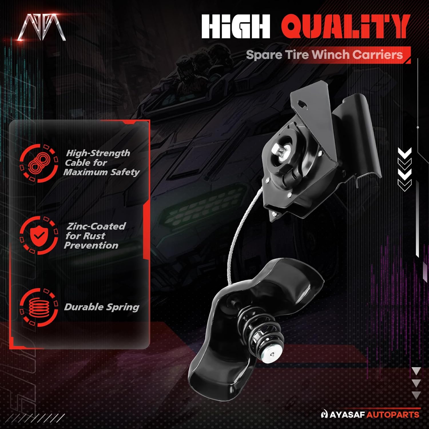 MAYASAF Spare Tire Hoist 924-502 Wheel Carrier Hoist Spare Tire winch for Chevy Silverado 2500(HD)/3500(HD), for GMC Sierra 2500(HD)/3500(HD)