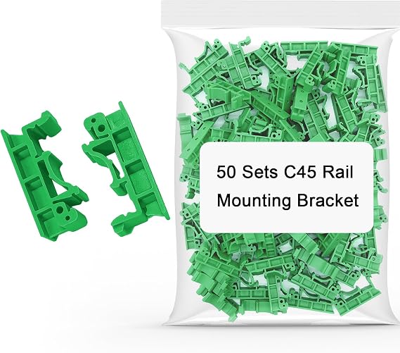 50Sets C45 DIN Rail PCB Mounting Bracket Holder Carrier Clips For Width 15mm Or 35mm Circuit Board Mounting Bracket Din Rail