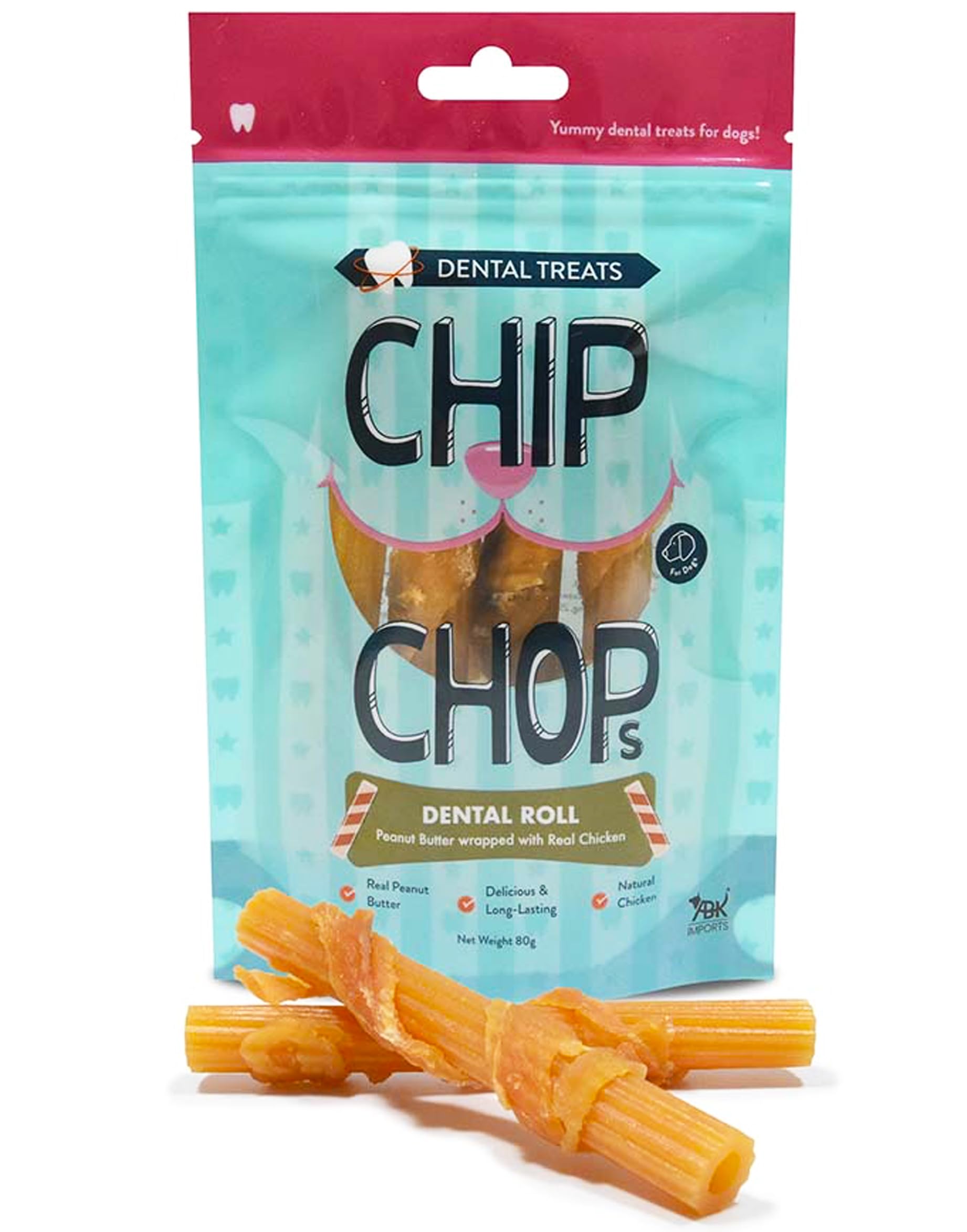 Chip Chops Dental Dog Treat: Peanut Butter Wrapped with Chicken Dental Roll (1 Pack) (B0C8JT7CZM) Amazon Price History, Amazon Price Tracker