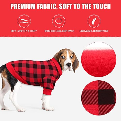 Miniatura 4 de Suéter de forro polar para perros pequeños, ropa de perro a cuadros, suave, grueso, cálido, suéter para perros pequeños, ropa para perros pequeños,