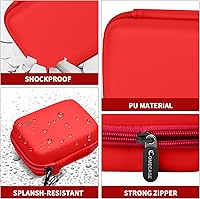 Vista 3 de Comecase Funda protectora y de transporte para cámara digital, para CAMKORY/para Kodak Pixpro FZ45 FZ55/para Canon PowerShot ELPH 180/190/para Rojo