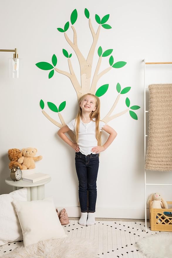 Wooden Growth Chart for Wall,Tree Design, Height Chart for