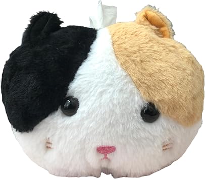 Cute Cat Tissue Box Cover for Cube Shape Box - Plush Cat Tissue Holder for Cat Lovers, Kawaii Decor