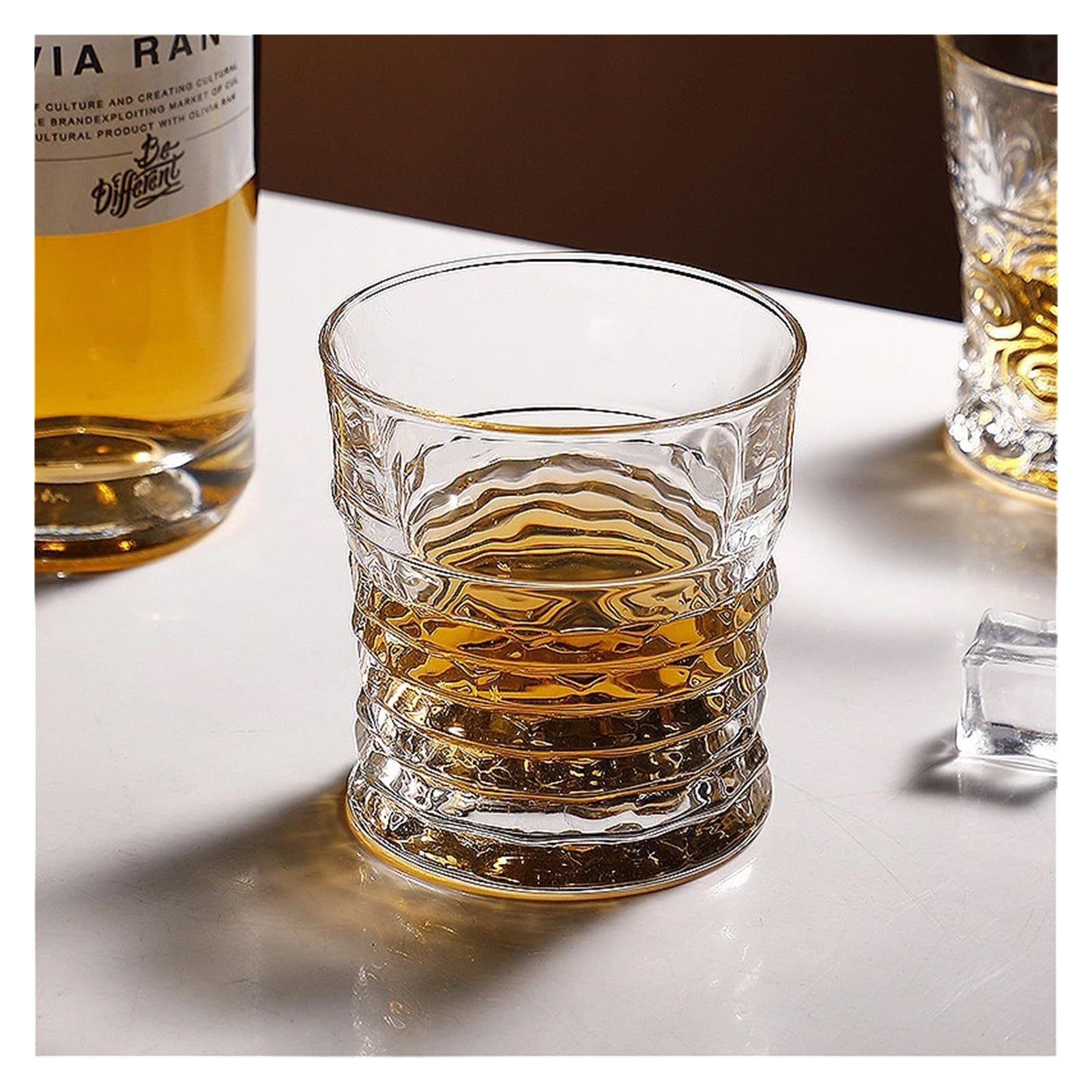 Kristallgläser Whiskyglas, transparente Trinkgläser, Cocktail-Brandy-Becher, Bar-Werkzeuge geeignet(Color 3)
