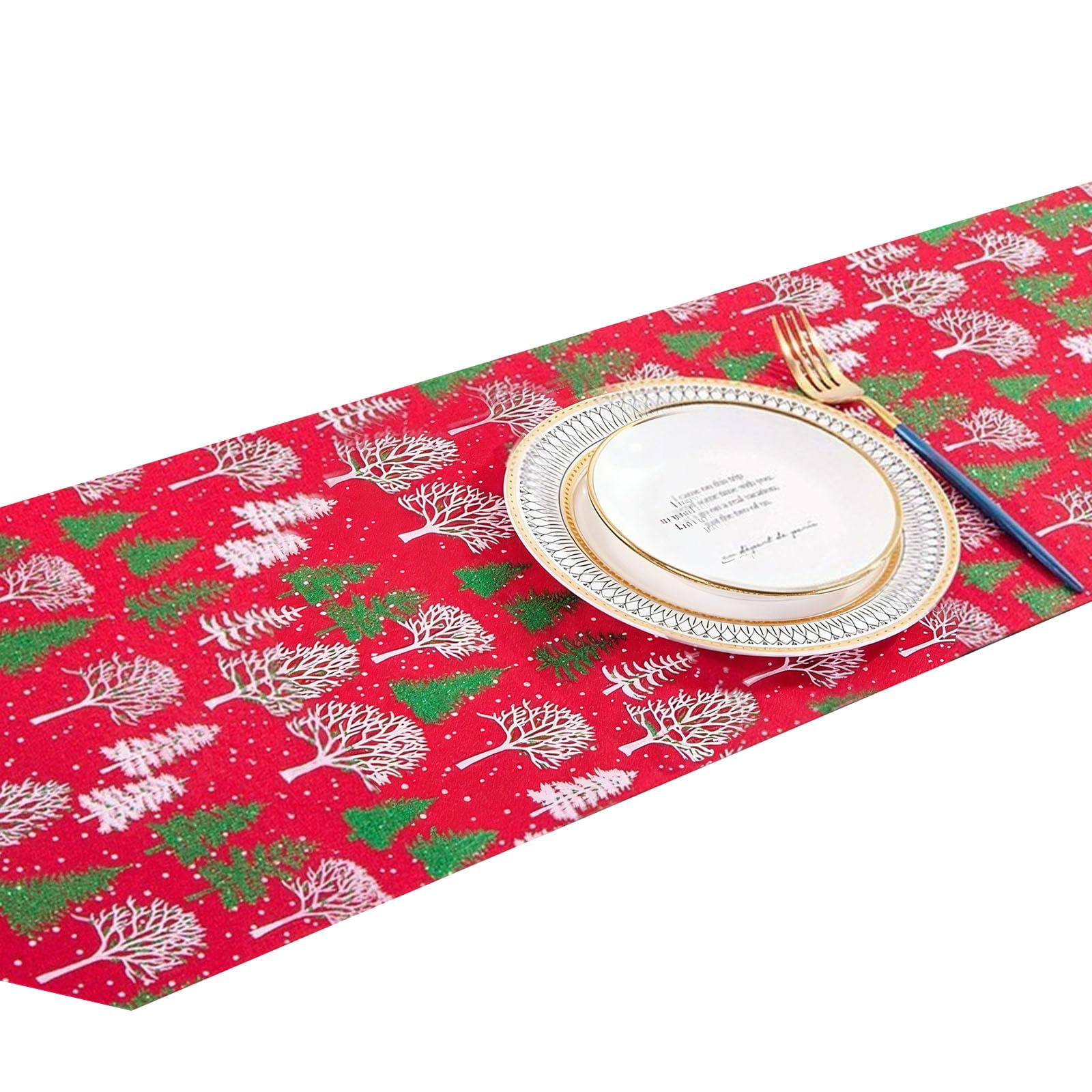 Hsioluted Tablecloth with Gold Design Easy Clean Resistant for Holiday Gatherings Mantel Decoration Tablecloth