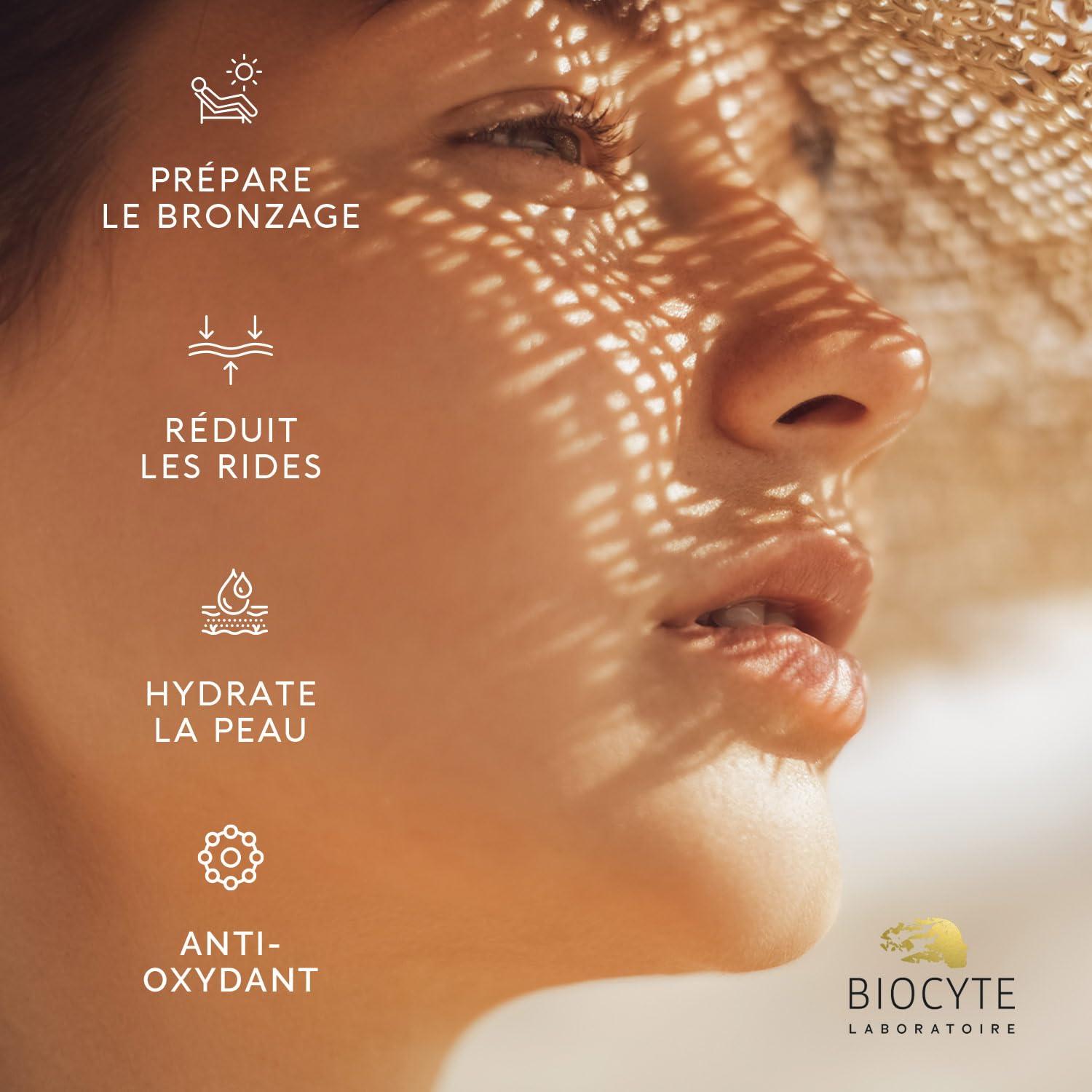 BIOCYTE Terracotta Bronzage Intense - Complement Alimentaire Bronzage - Vitamine E, Cuivre, Melanine, Huile de Bourrache - Programme de 30 jours