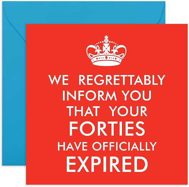 Happy 50th Birthday Card - 'Forties Have Expired' - Funny Birthday Cards for Women Men Age 50 - Aunt Mum Husband Wife - 50 Year Old - Comes With Fun Stickers - By Central 23