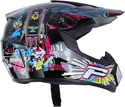 Miniatura 4 de DOT - Casco todoterreno para adultos, casco de motocross, motocross, ATV, motocicleta, guantes de casco compatibles con FMVSS 218