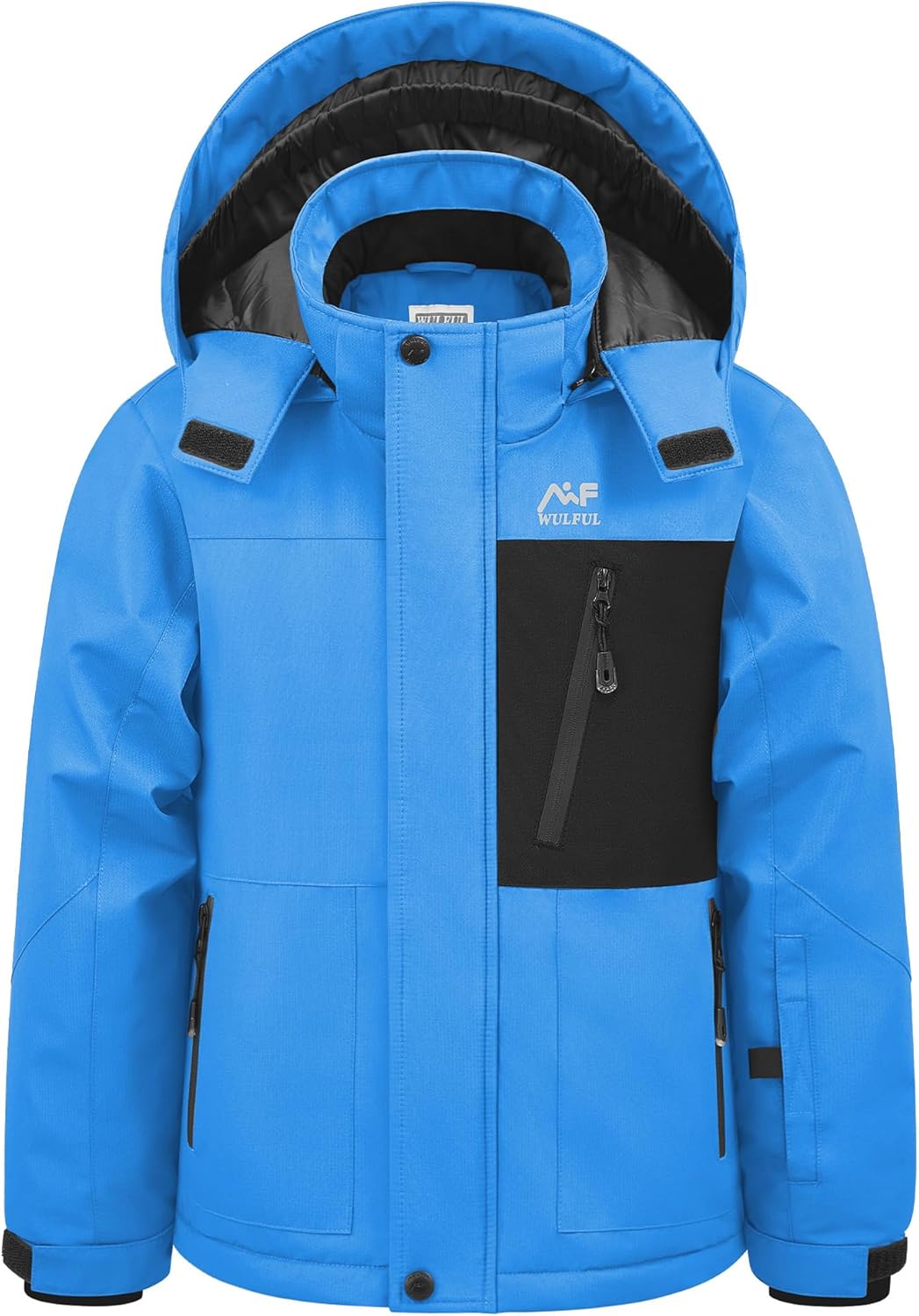WULFUL Boy's Winter Waterproof Ski Coat Kids Windproof Snow Jacket with Detachable Hood