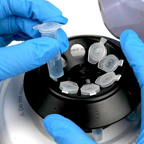 Miniatura 5 de ONiLAB 500 tubos de microcentrífuga graduados de polipropileno de 0.1 fl oz con tapa adjunta, micro centrífuga cónica transparente, frasco de