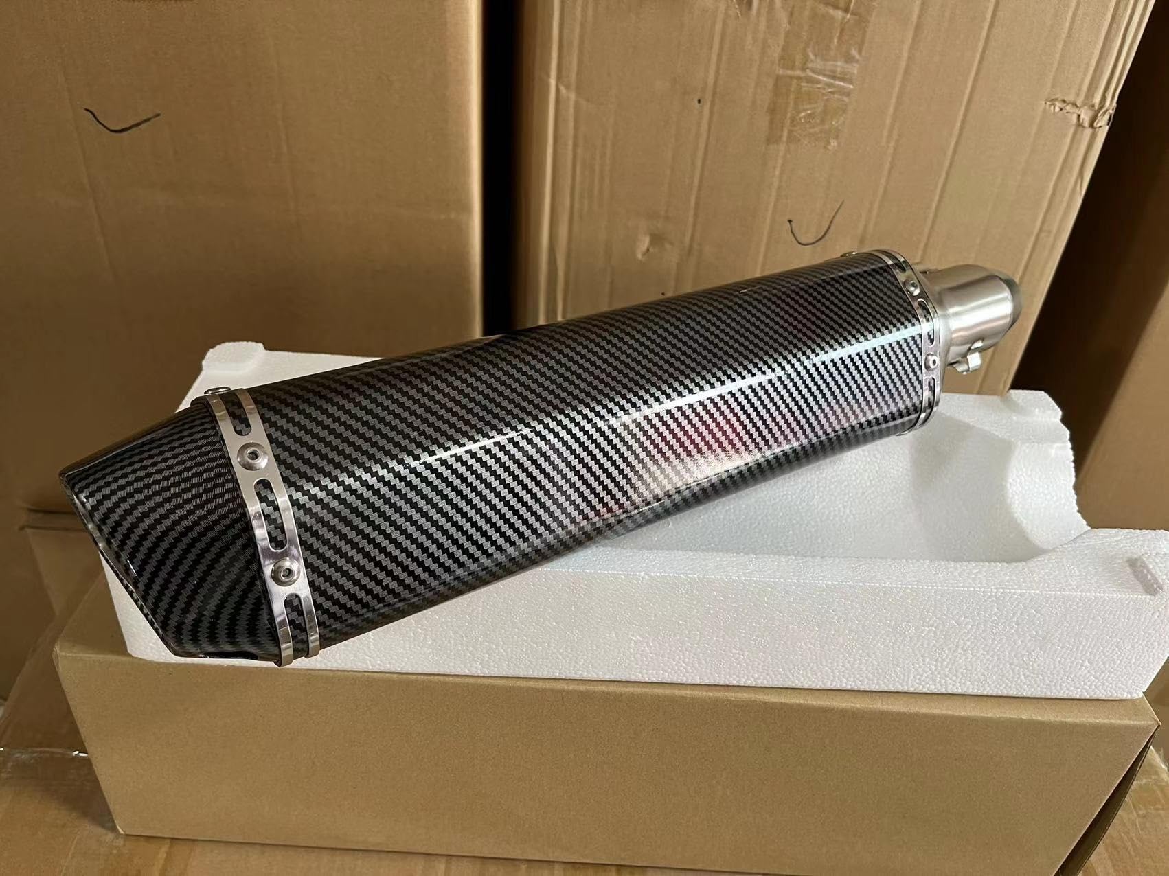 NVBHOF MotoTerminale Scarico Silenziatore di Scarico per Moto da 51 mm Escape Moto Tube con Db Killer Scarico omologato (Colore : E370mm)