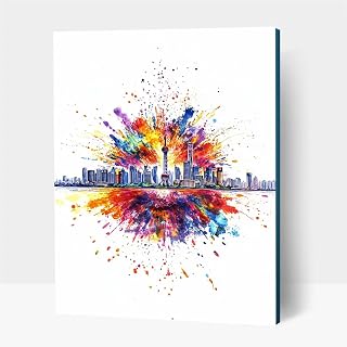 5D Diamond Painting Ciudad Pintura Diamante Arte en color, Lienzo Numerado Para Pintar con Diamond 80x110 cm, Bordado Punto de Cruz Pintura Diamantes de Imitación de Cristal Artes Pintar JXL1-22798