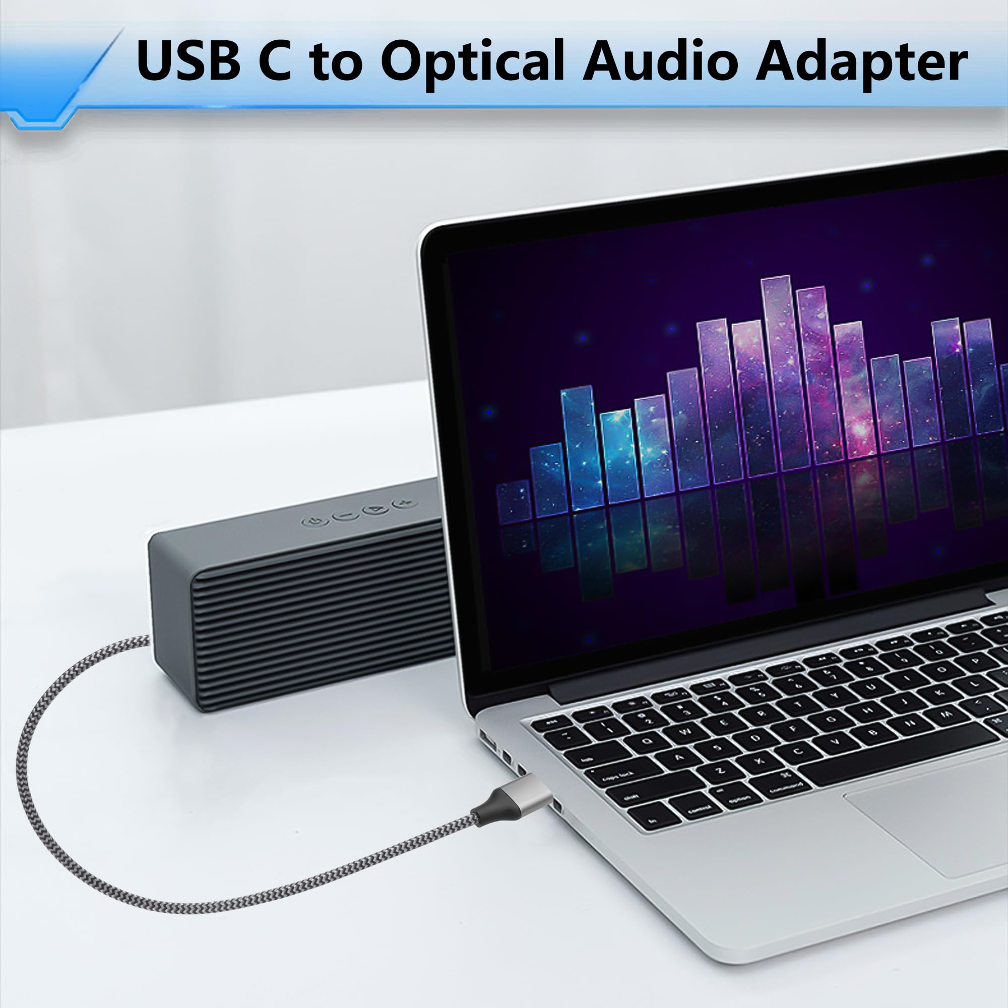 CERRXIAN Cavo audio ottico da USB A a 5FT, cavo convertitore digitale unidirezionale da tipo A a SPDIF, convertitore audio unidirezionale del segnale audio da USB a SPDIF SOLO
