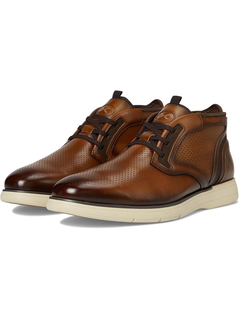 Tan Stacy Adams Eastmont Elastic Lace Boots