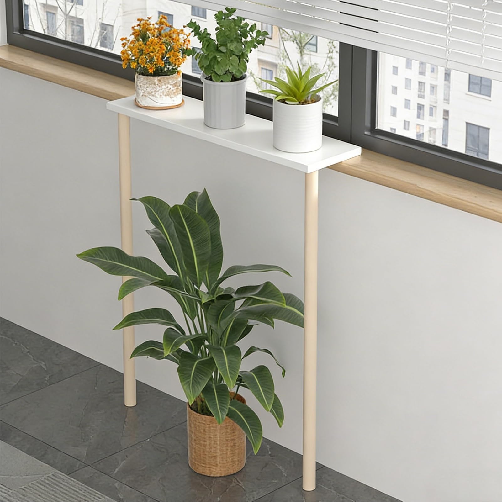 Extension de rebord de fenêtre 60x40x80cm, étagère plantes avec pieds découpables