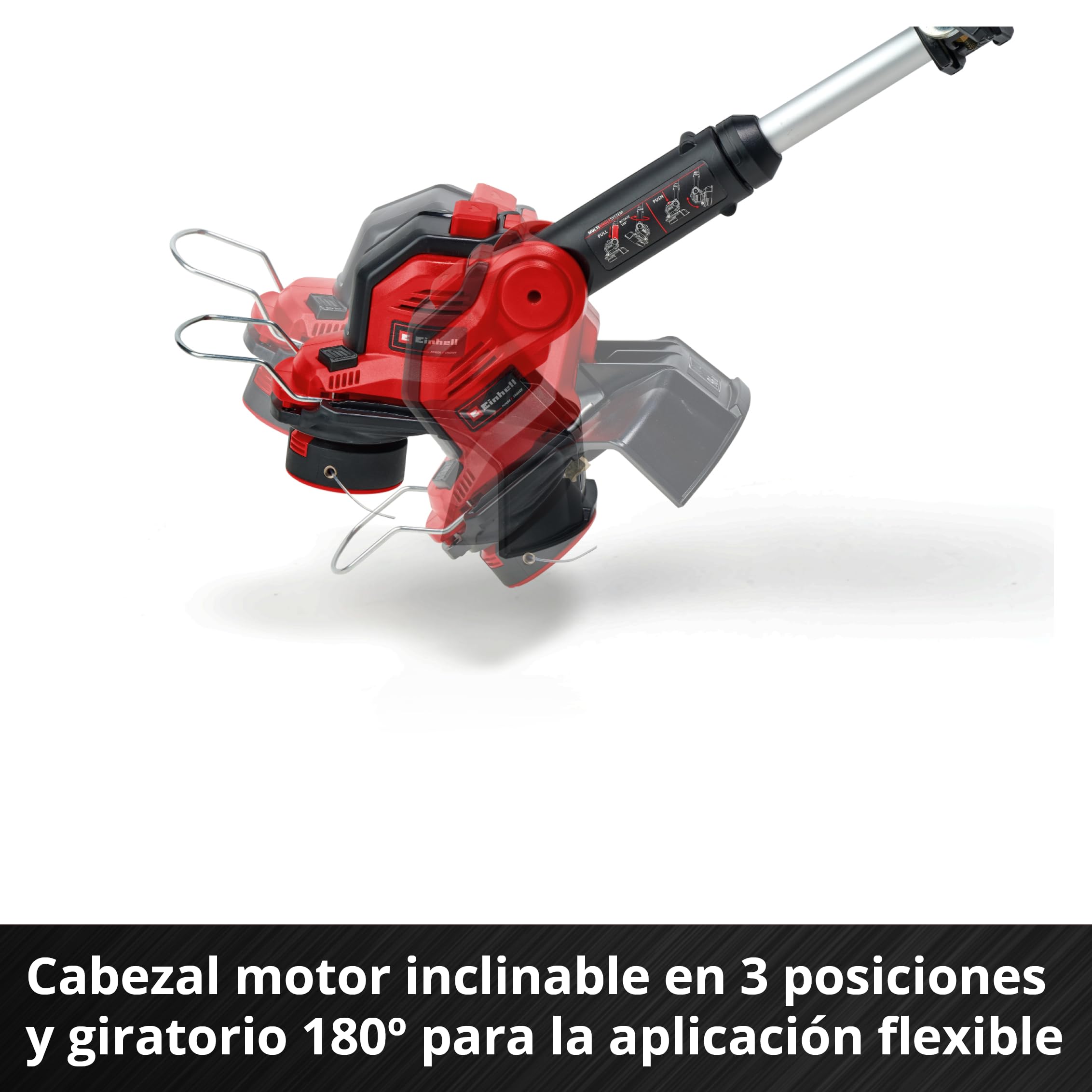 Einhell Recortadora de césped con batería GE-CT 18/28 Li-Solo Power X-Change (Iones de Litio, 18 V, 28 cm de Anchura de Corte, Hilo, Cabezal Motor Giratorio e inclinable, sin batería ni Cargador)