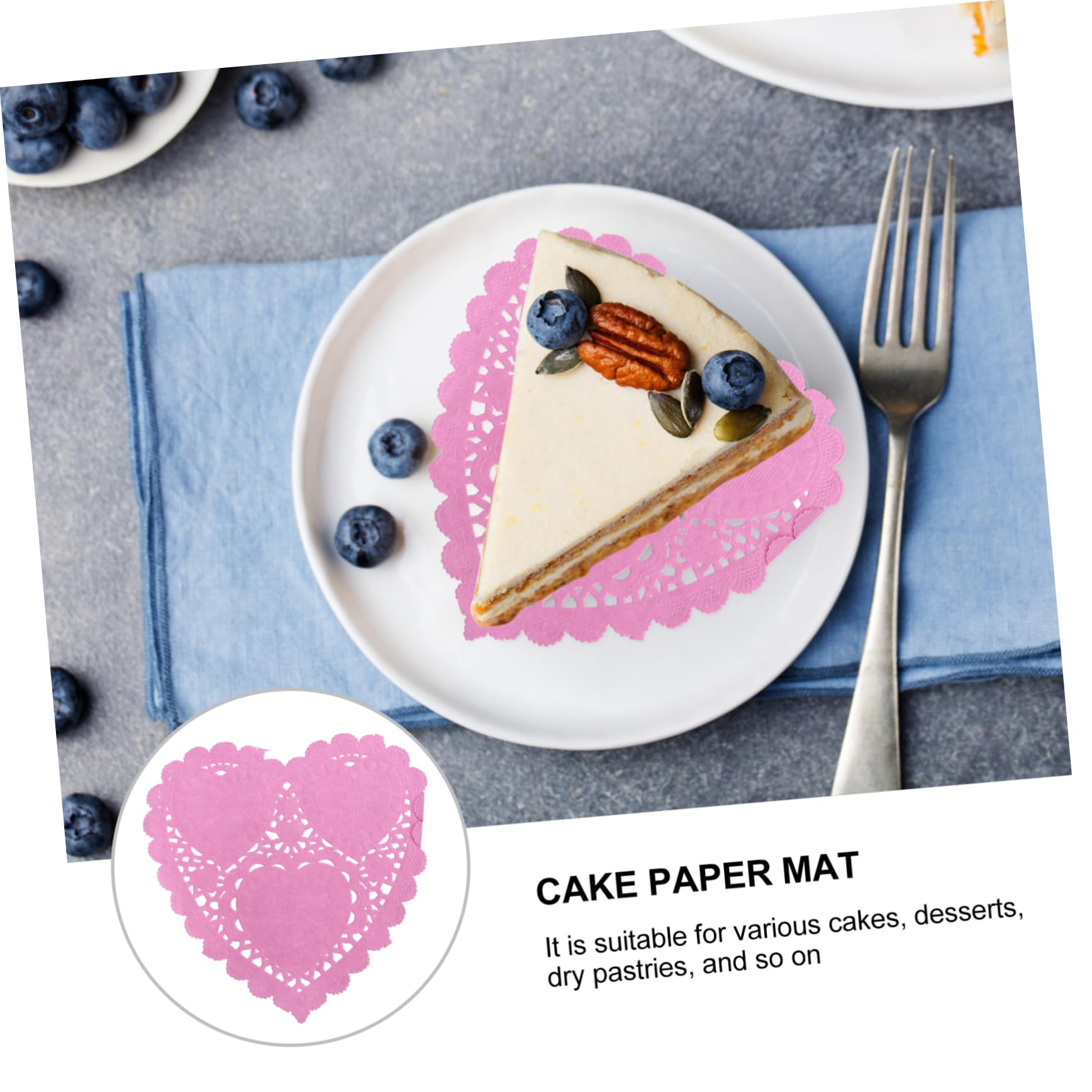 Cabilock 3 Sätze Papierauflage Hochzeitsdeko Weihnachtsdeko Tortendeko Firmung Funkeln Transparent Verpackungspapier Hochzeit Dekoration Deckchen in Liebesform Desktop-deckchen 300 Blatt*3