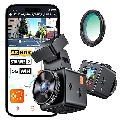 Vantrue E1 Pro 4K Mini Dash Cam Front, STARVIS 2 PlatePix HDR Night Vision Car Camera, Built-in 5G WiFi GPS, 1.54'' IPS Screen, Voice Control, 24/7 Buffered Parking Mode, Support 1TB Max