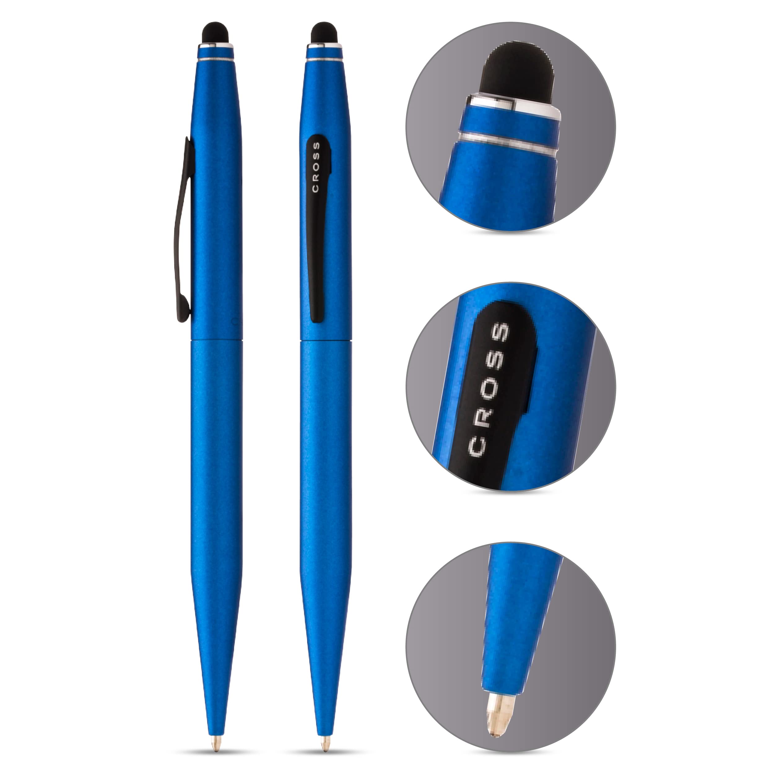 Cross Tech 2 Kugelschreiber (Schreibfarbe: schwarz, mit Stylus, Standardbox) Metallic-Blau