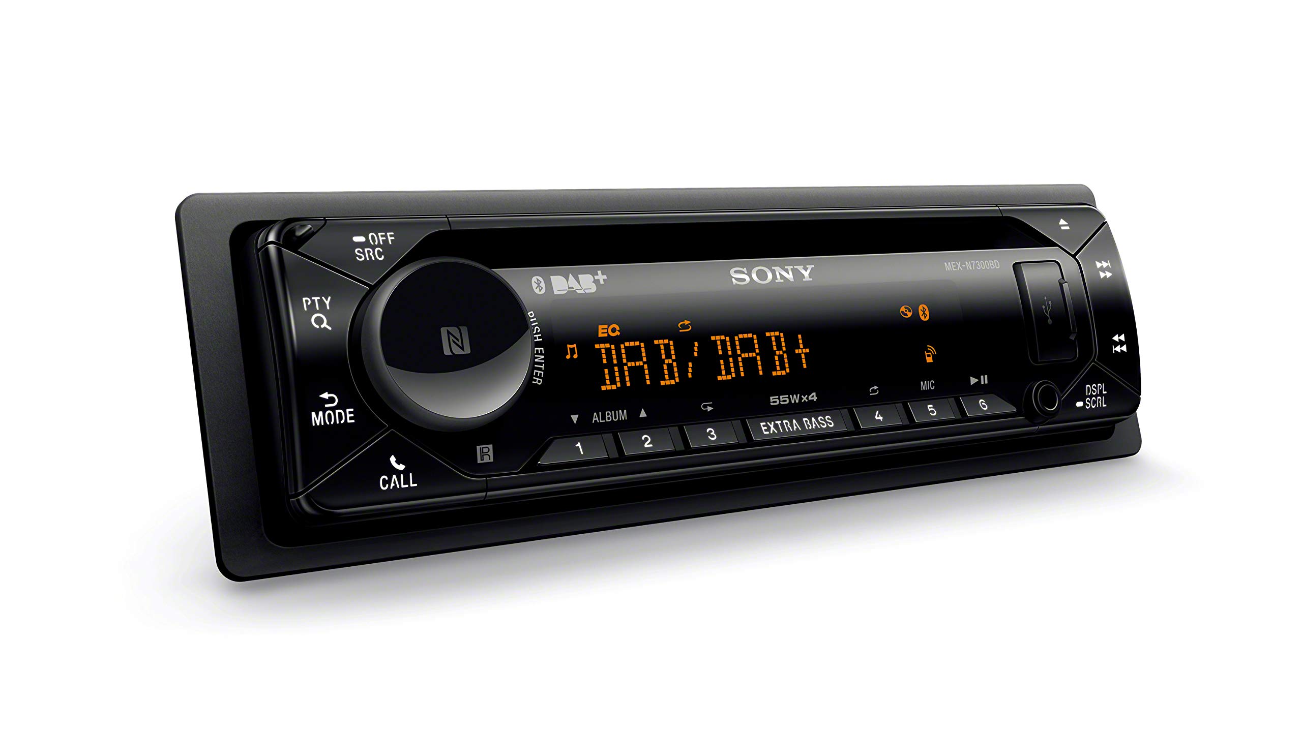 Sony MEX-N7300KIT DAB+ Autoradio mit CD, Dual Bluetooth, USB und AUX Anschluss | Bluetooth Freisprechen | 4 X55 Watt | 3X Preout | Extra Bass | Vario Color