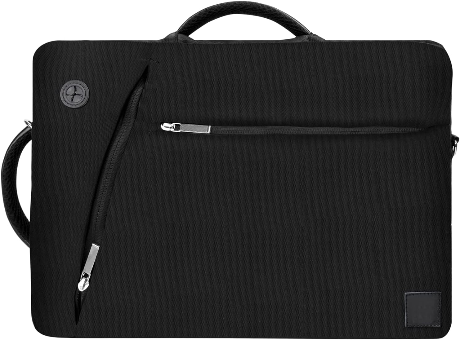 BPC 3-in-1 Messenger & Backpack, Durable 11-Inch Laptop Carrier with Front Zipper Pockets, Straps, Earphone Port for Business & Commute (Black)