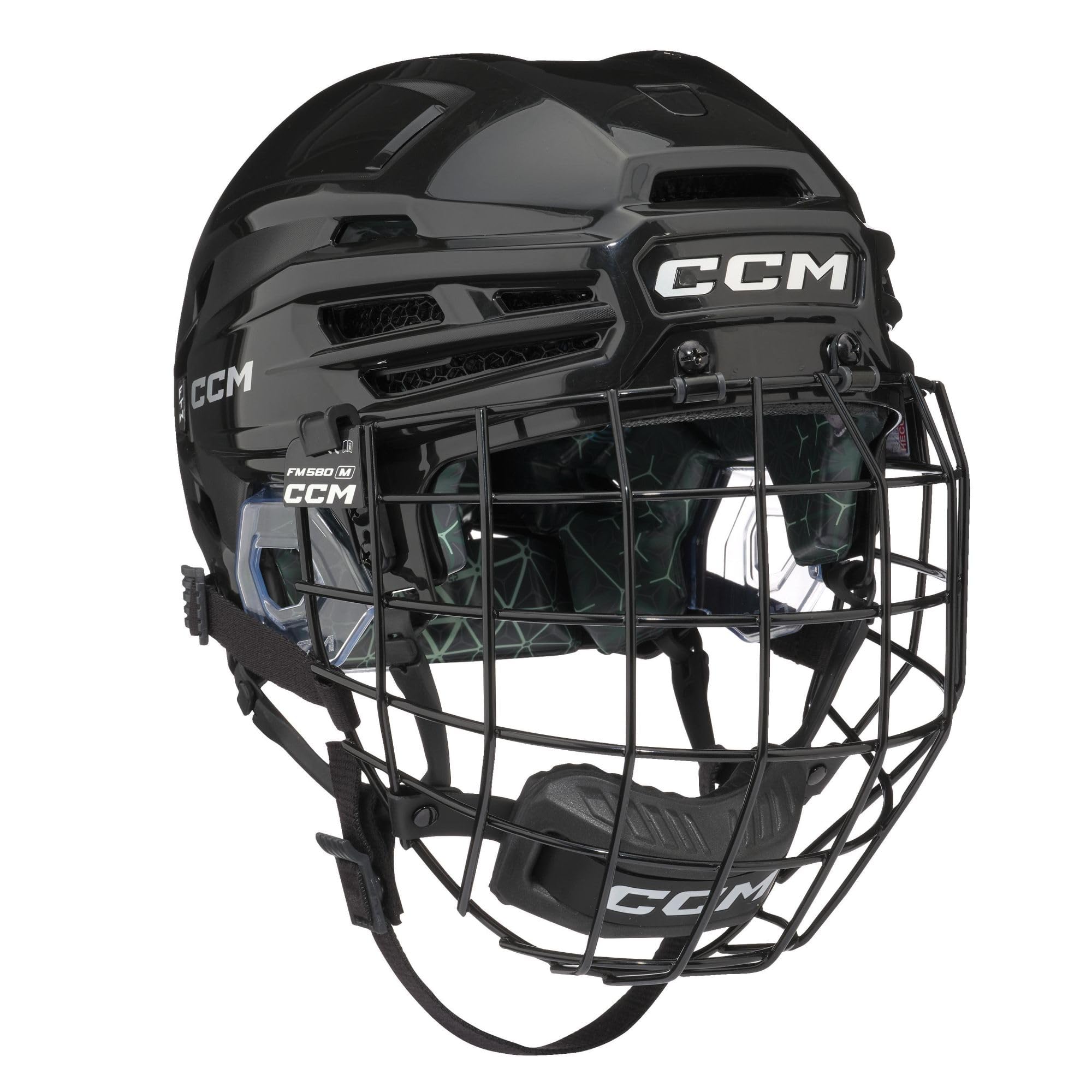 CCM Jetspeed FTW Senior damski kask hokejowy na lodzie z kratką (czarny, M/L)